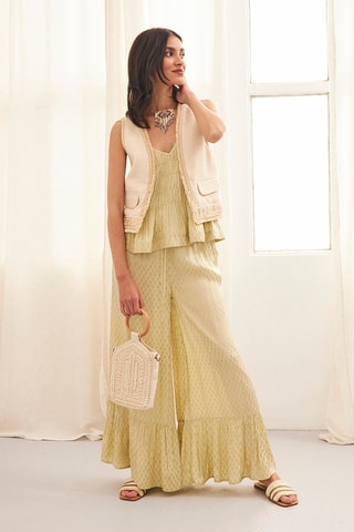 Pantalon palazzo taille haute Bala - Vert clair