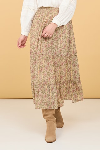 Jupe longue taille haute Malia - Camel