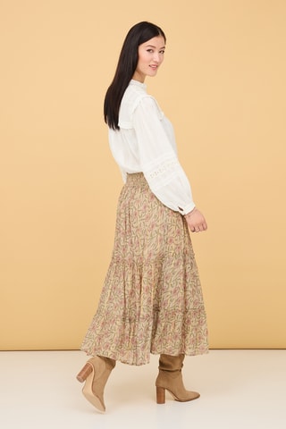 Jupe longue taille haute Malia - Camel