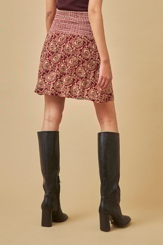 Minigonna a vita alta Kai - Bordeaux