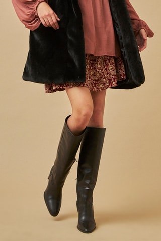 Minigonna a vita alta Kai - Bordeaux