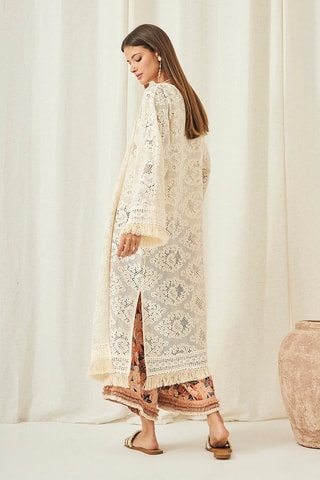 Kimono en dentelle Dina - Écru