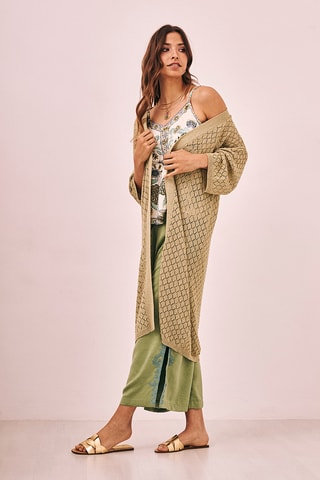 Cardigan lungo TS.Gaya - Verde chiaro