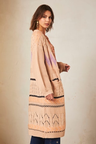 Cardigan lungo Makani - Beige