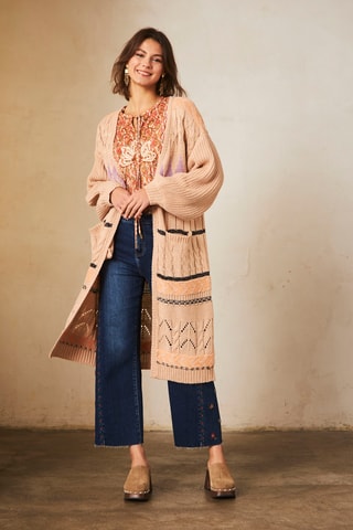 Cardigan lungo Makani - Beige