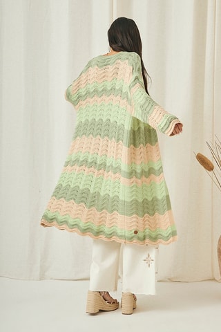 Cardigan lungo Tebe - Verde