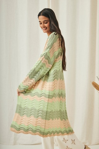 Cardigan lungo Tebe - Verde