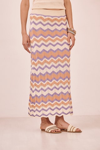 Jupe longue taille haute Thane - Orange