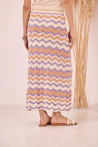 Jupe longue taille haute Thane - Orange