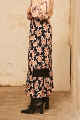 Jupe longue taille haute Dulari - Noir