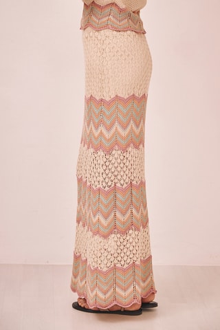 Jupe longue taille haute Sagar - Écru