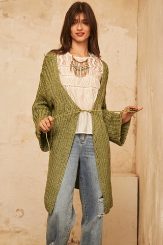 Gilet long Aisha - Vert clair