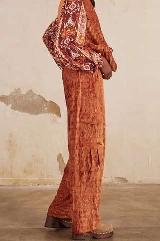 Pantaloni cargo in velluto Atenea - Rosso