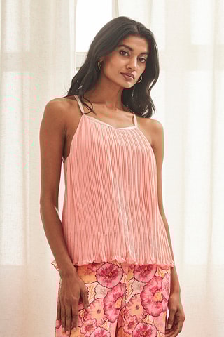 Top Pleated - Orange clair