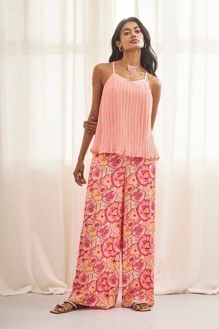 Top Pleated - Orange clair