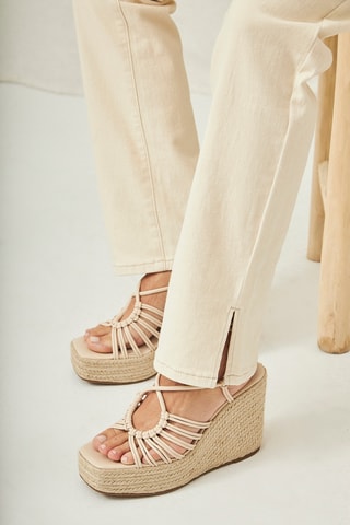 Pantaloni a vita alta Piano - Ecrù