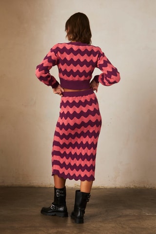 Jupe midi taille haute Hasana - Rose