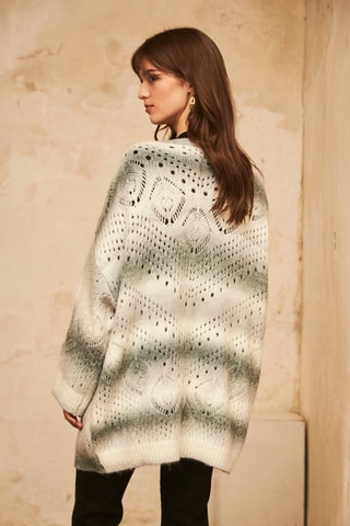 Gilet long tie and dye Marjani - Gris