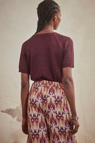 Pantalon taille haute Isolda - Bordeaux