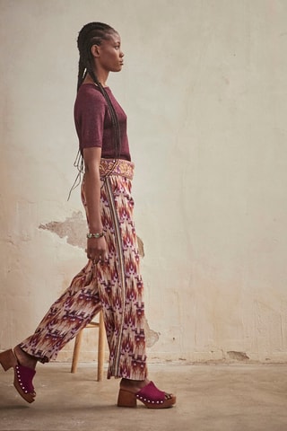 Pantalon taille haute Isolda - Bordeaux