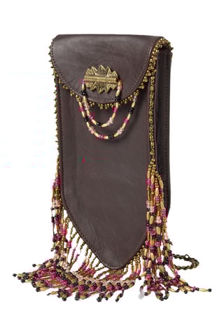 Etui de téléphone en cuir Avalyn - Marron