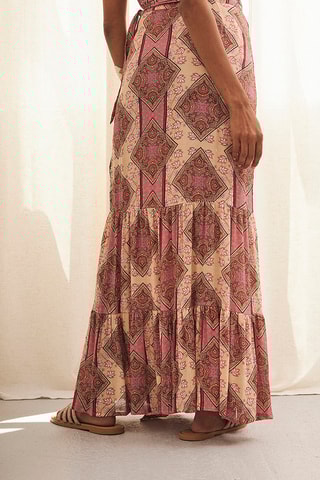 Jupe portefeuille taille haute Anou - Rose