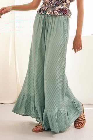 Pantalon palazzo taille haute Bala - Vert