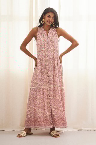 Robe longue Sakura - Rose