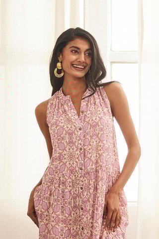 Robe longue Sakura - Rose