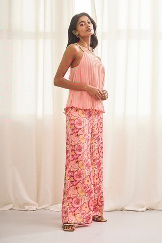 Pantalon palazzo Yanra - Rose