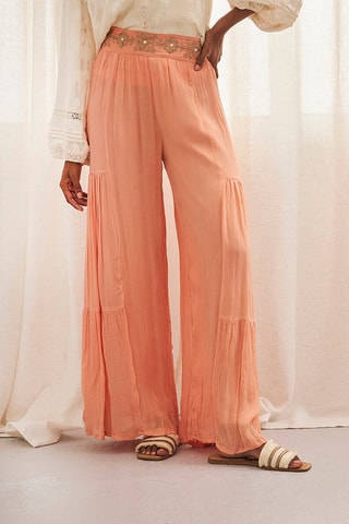 Pantalon palazzo taille haute Rumin - Orange
