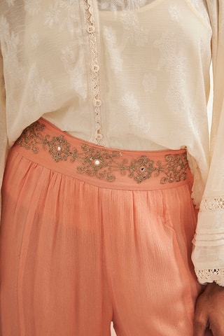 Pantalon palazzo taille haute Rumin - Orange