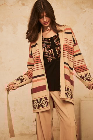 Gilet long Naki - Écru