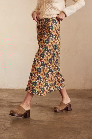 Jupe midi taille haute Sagara - Rouge