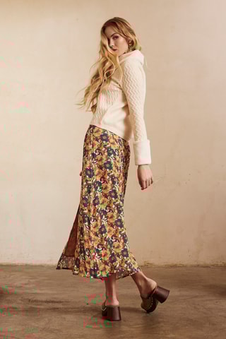 Jupe midi taille haute Sagara - Rouge