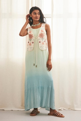 Robe longue dip and die Naldes - Vert