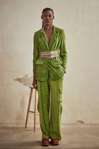 Veste en velours Delia - Vert clair