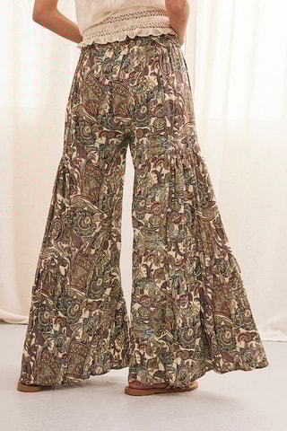 Pantalon palazzo taille haute Sakil - Vert