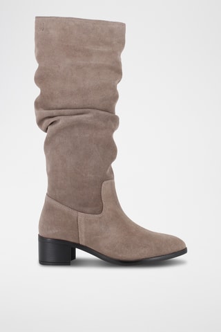 Bottes en nubuck - Taupe