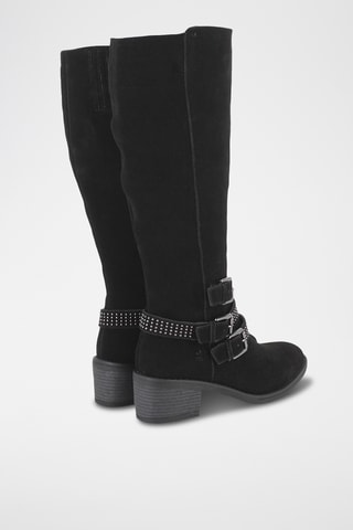 Bottes en nubuck - Noir et argenté