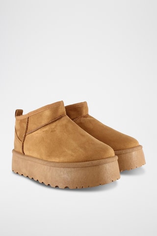 Bottines fourrées plateformes - Camel