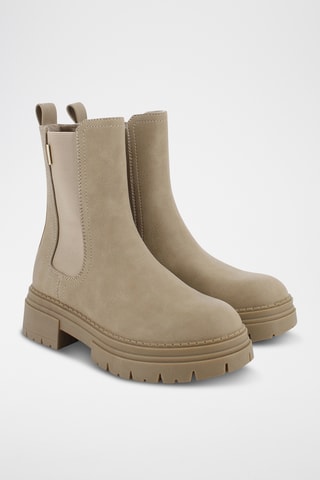 Bottines Chelsea plateformes - Beige