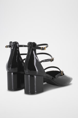 Babies à talons vernis - Noir