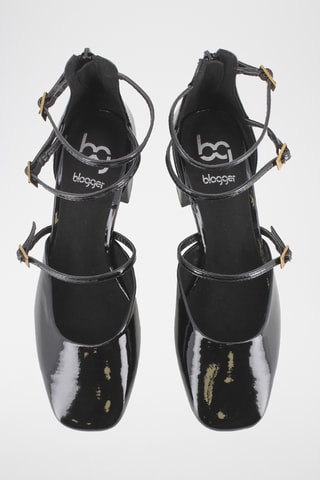 Babies à talons vernis - Noir