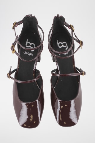 Babies à talons vernis - Bordeaux