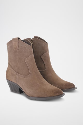 Bottines en nubuck - Taupe