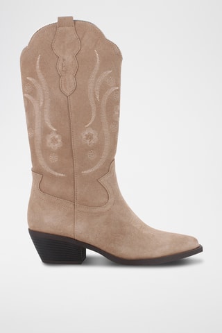 Bottes en nubuck - Beige
