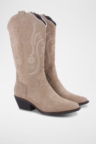 Bottes en nubuck - Beige