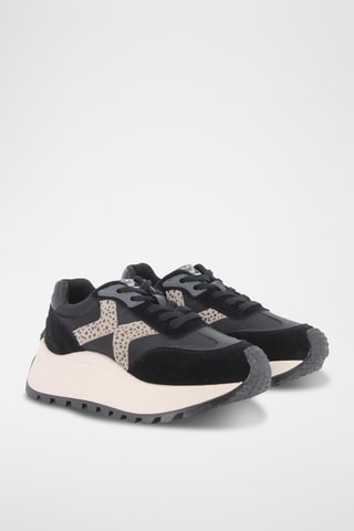 Baskets plateformes en cuir - Noir