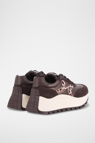 Baskets plateformes en cuir - Marron